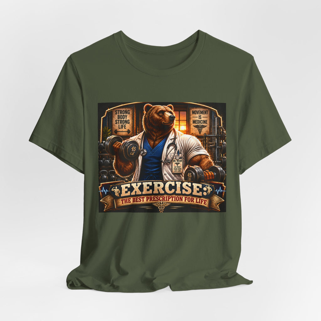 Muscular Bear Doctor Shirt, Funny Medical Gym Tee, Exercise Is Medicine T-Shirt, Doctor Nurse Bodybuilder Gift, Fitness Physician Top