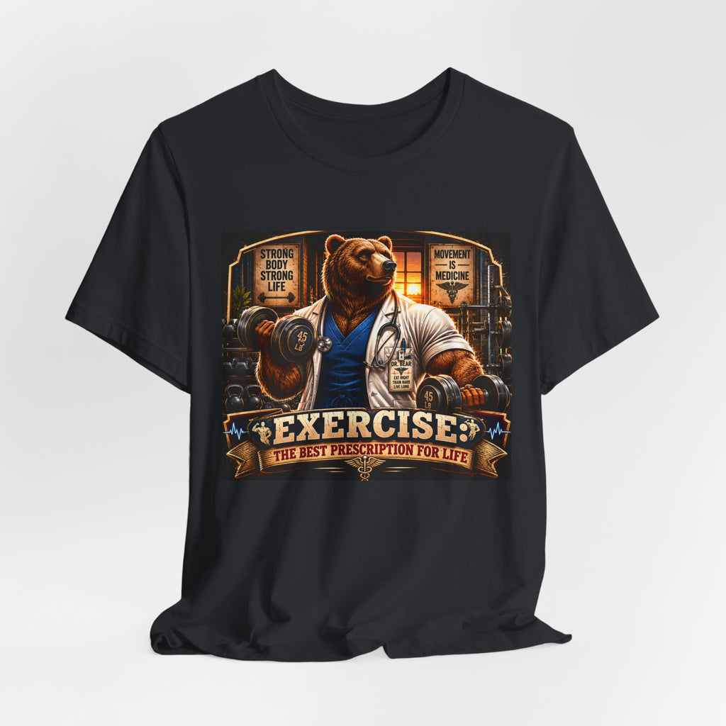 Muscular Bear Doctor Shirt, Funny Medical Gym Tee, Exercise Is Medicine T-Shirt, Doctor Nurse Bodybuilder Gift, Fitness Physician Top