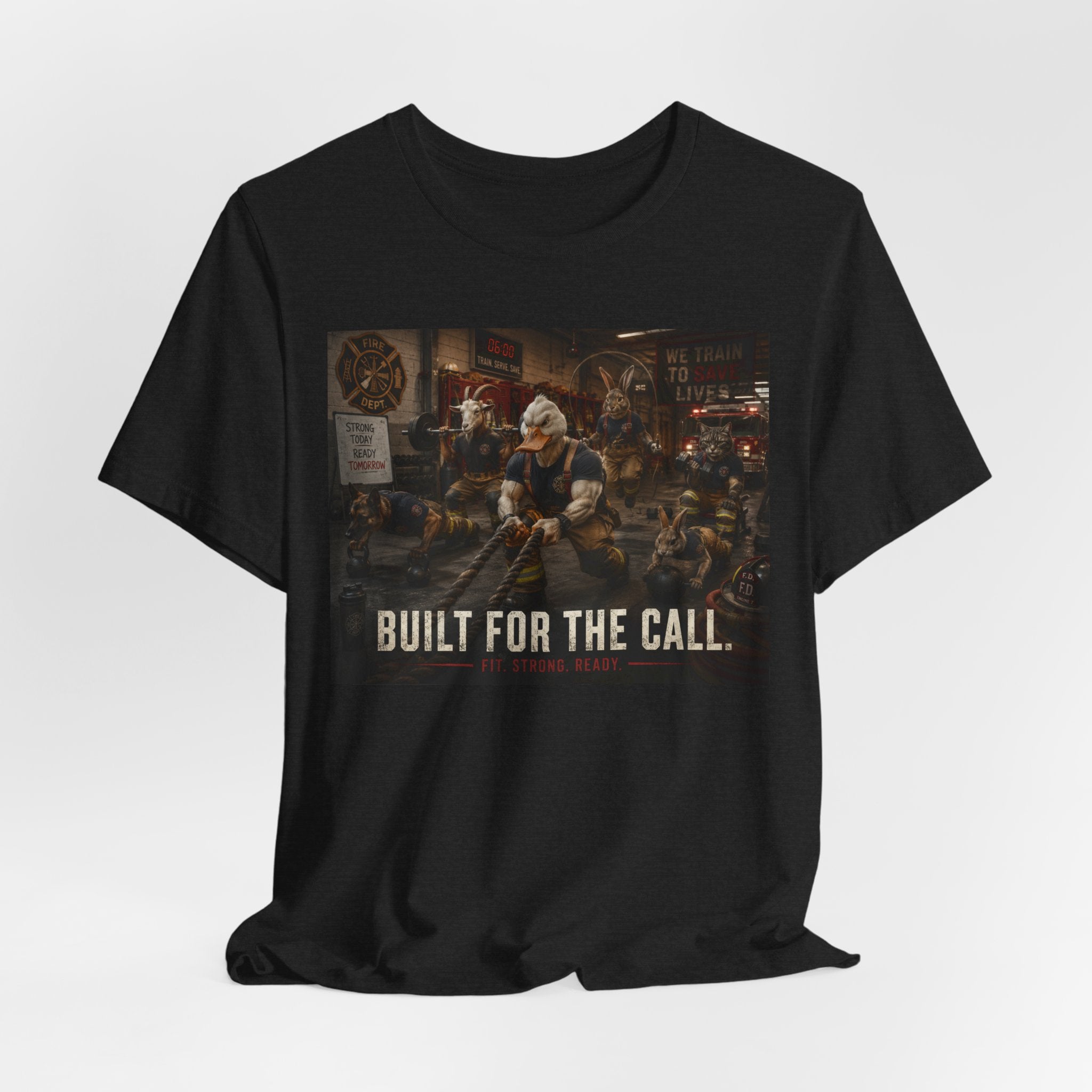 Firefighter Workout Shirt, Animal Firefighter Gym Tee, Built For The Call T-Shirt, Funny First Responders Gift, Academy Graduation Tee