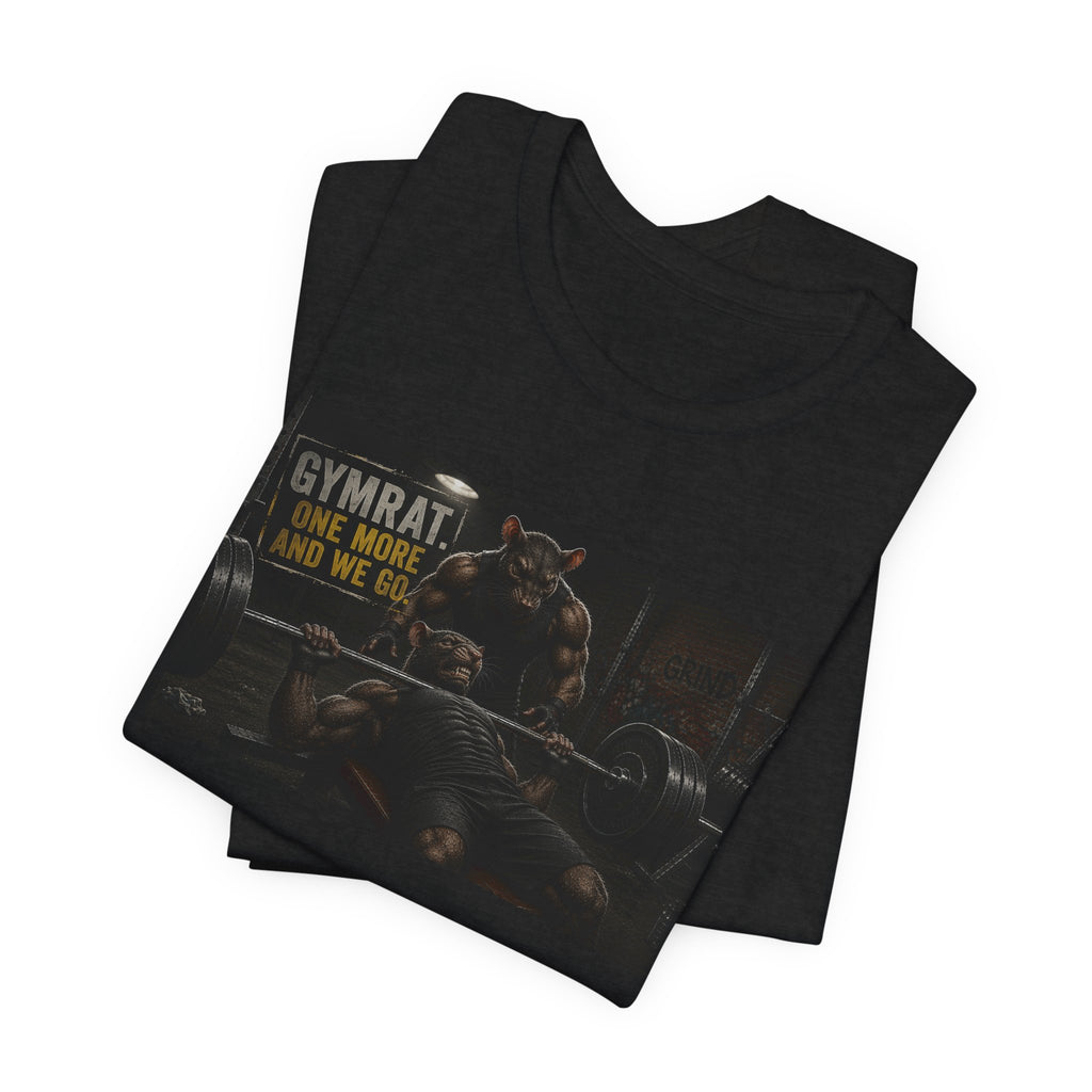 Hardcore Gym Rat T-Shirt, Funny Bench Press Shirt, One More Rep And We Go Tee, Bodybuilding Partner Gift, Muscular Rats Fitness Top