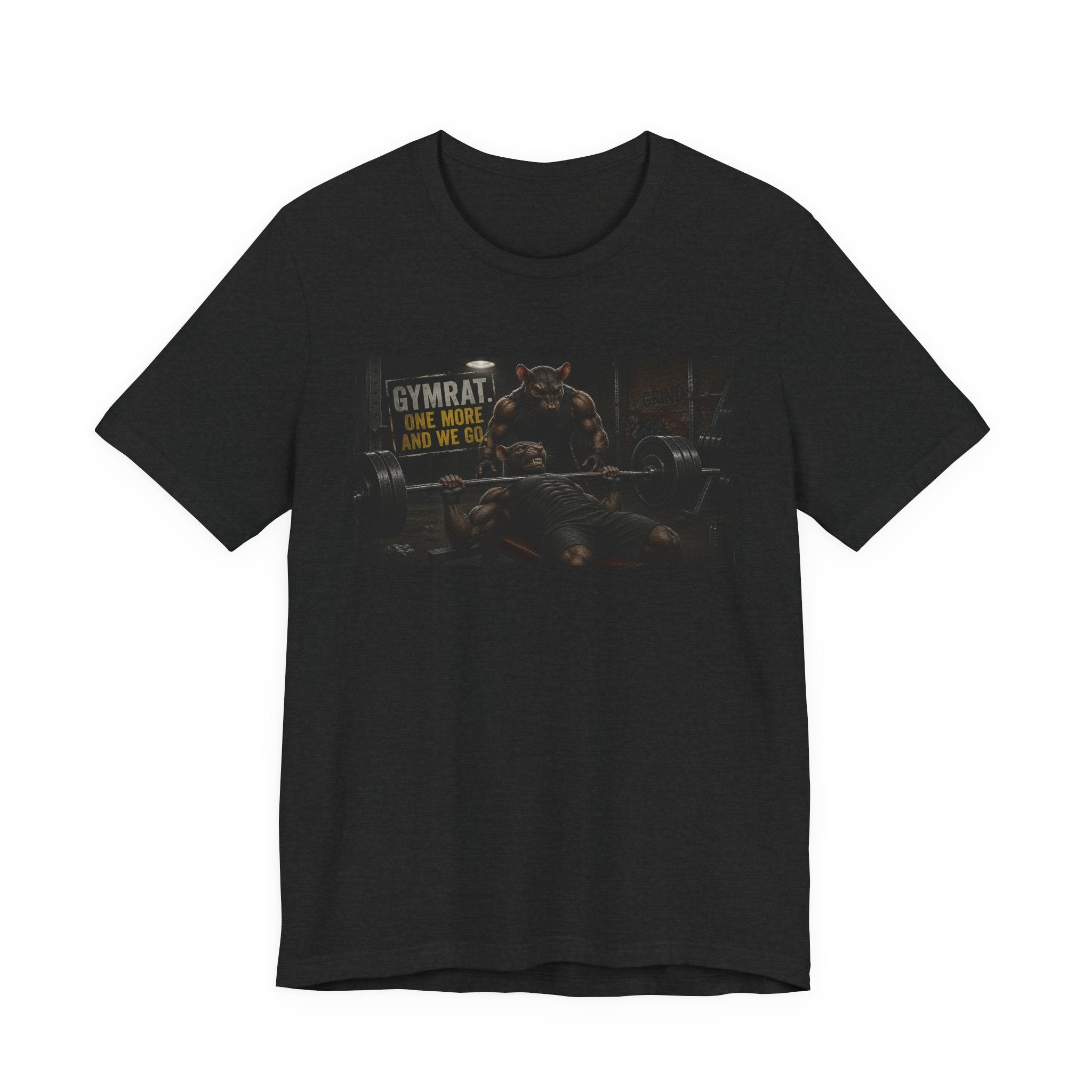 Hardcore Gym Rat T-Shirt, Funny Bench Press Shirt, One More Rep And We Go Tee, Bodybuilding Partner Gift, Muscular Rats Fitness Top