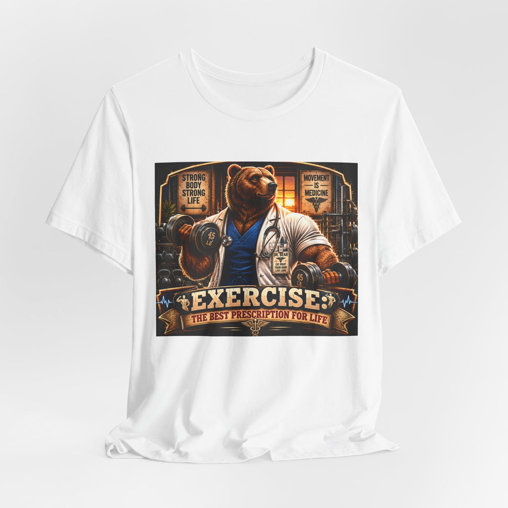 Muscular Bear Doctor Shirt, Funny Medical Gym Tee, Exercise Is Medicine T-Shirt, Doctor Nurse Bodybuilder Gift, Fitness Physician Top