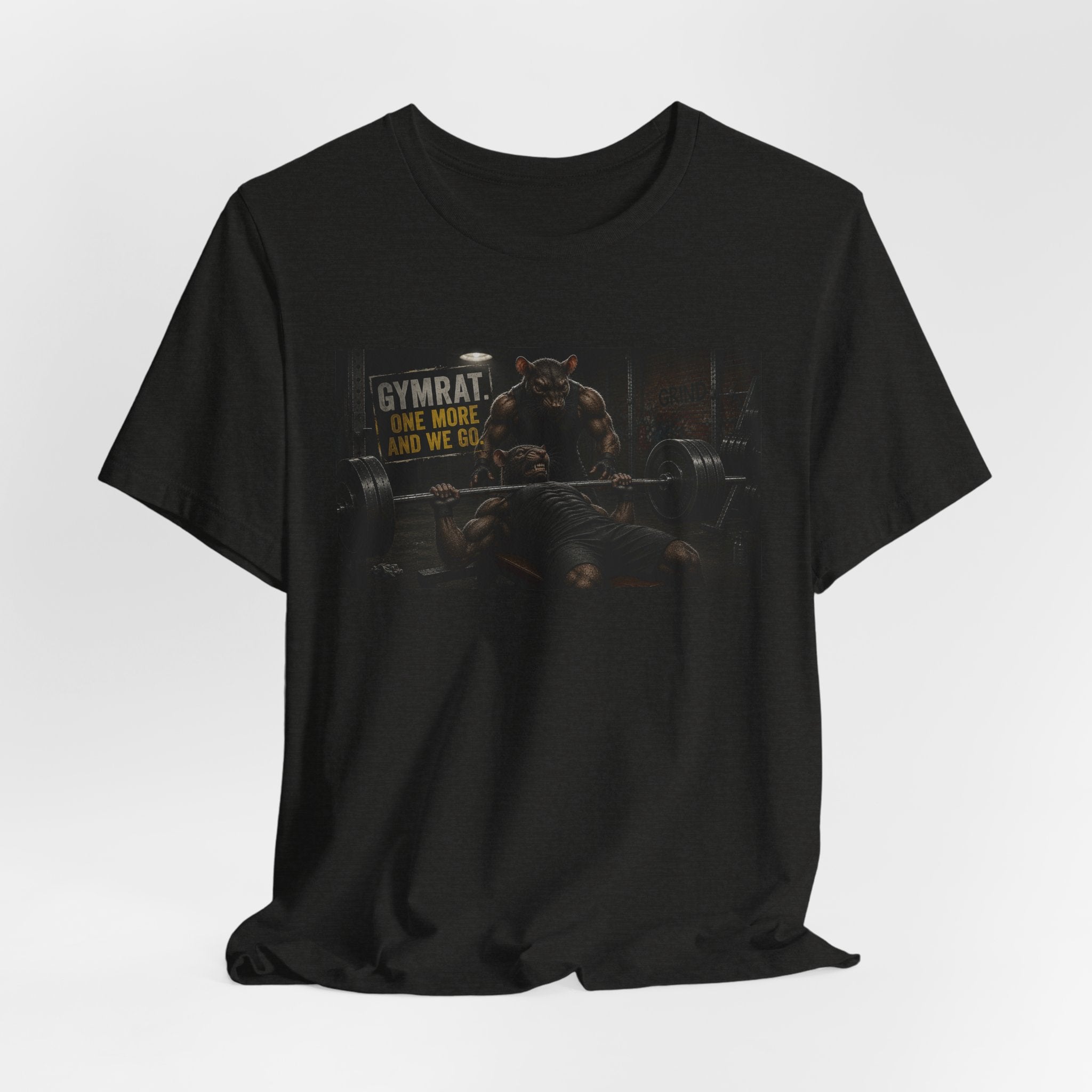 Hardcore Gym Rat T-Shirt, Funny Bench Press Shirt, One More Rep And We Go Tee, Bodybuilding Partner Gift, Muscular Rats Fitness Top