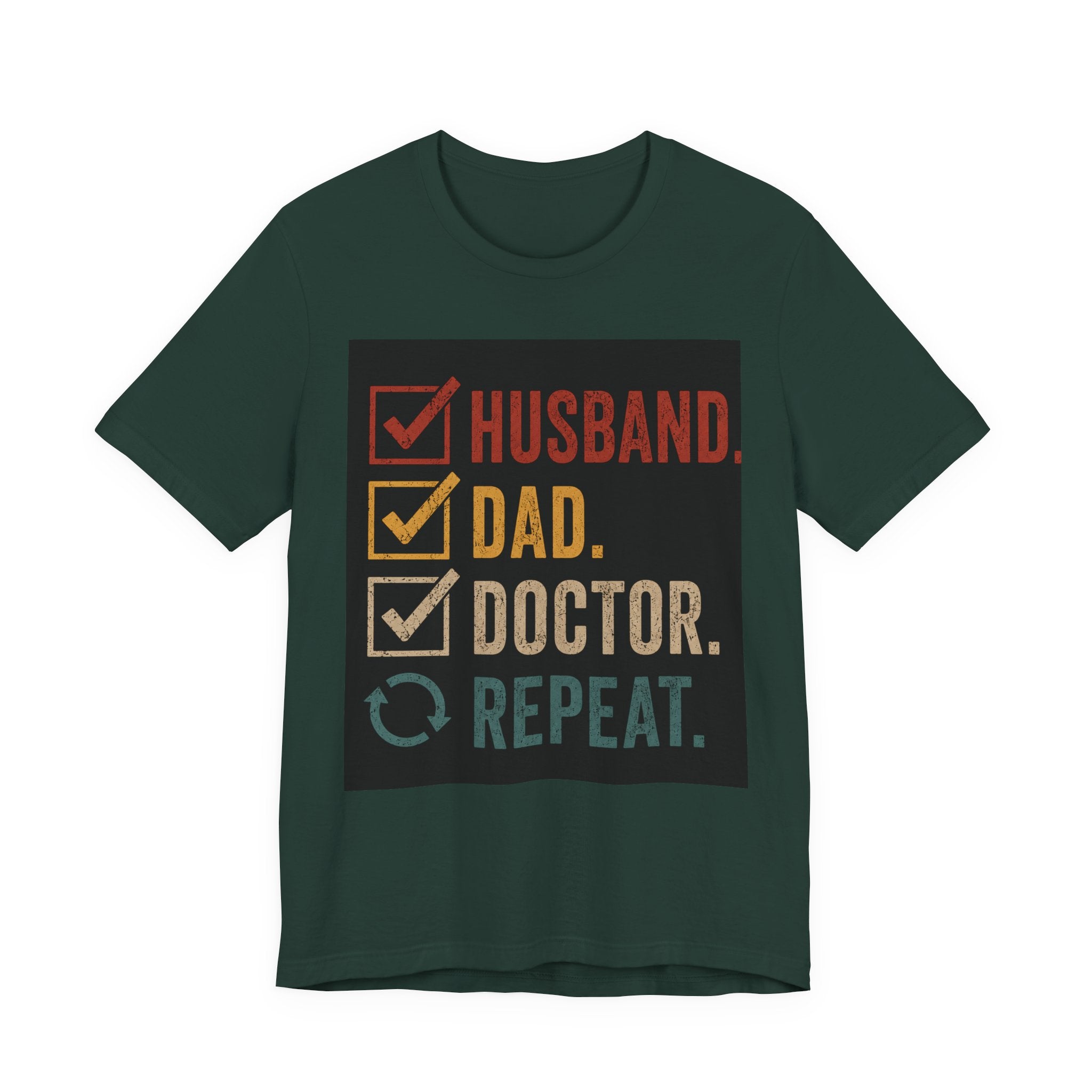 Husband Dad Doctor Repeat Shirt, Doctor Father's Day Gift, Medical School Graduation Tee, Funny Doctor Husband T-Shirt, Physician Gift