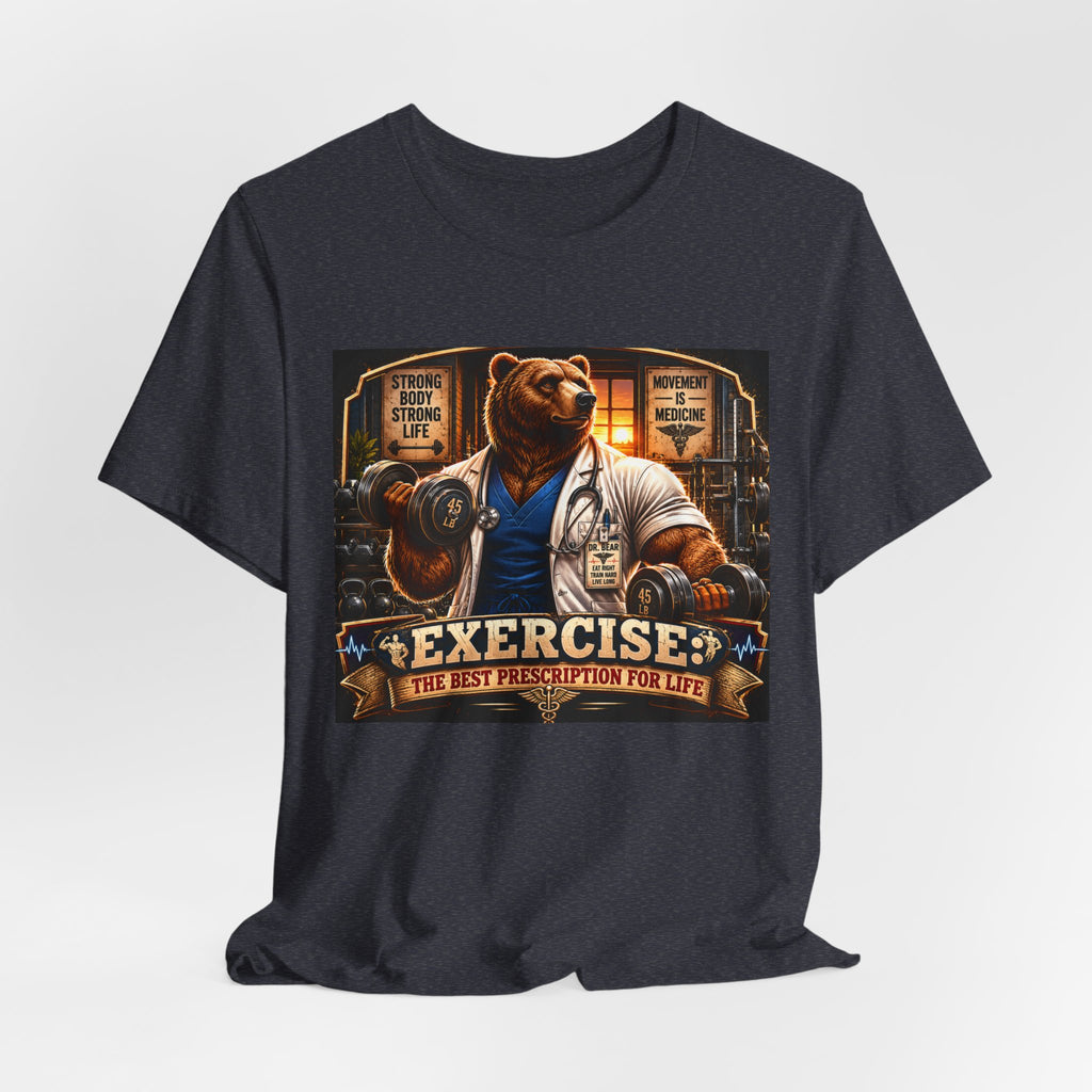 Muscular Bear Doctor Shirt, Funny Medical Gym Tee, Exercise Is Medicine T-Shirt, Doctor Nurse Bodybuilder Gift, Fitness Physician Top