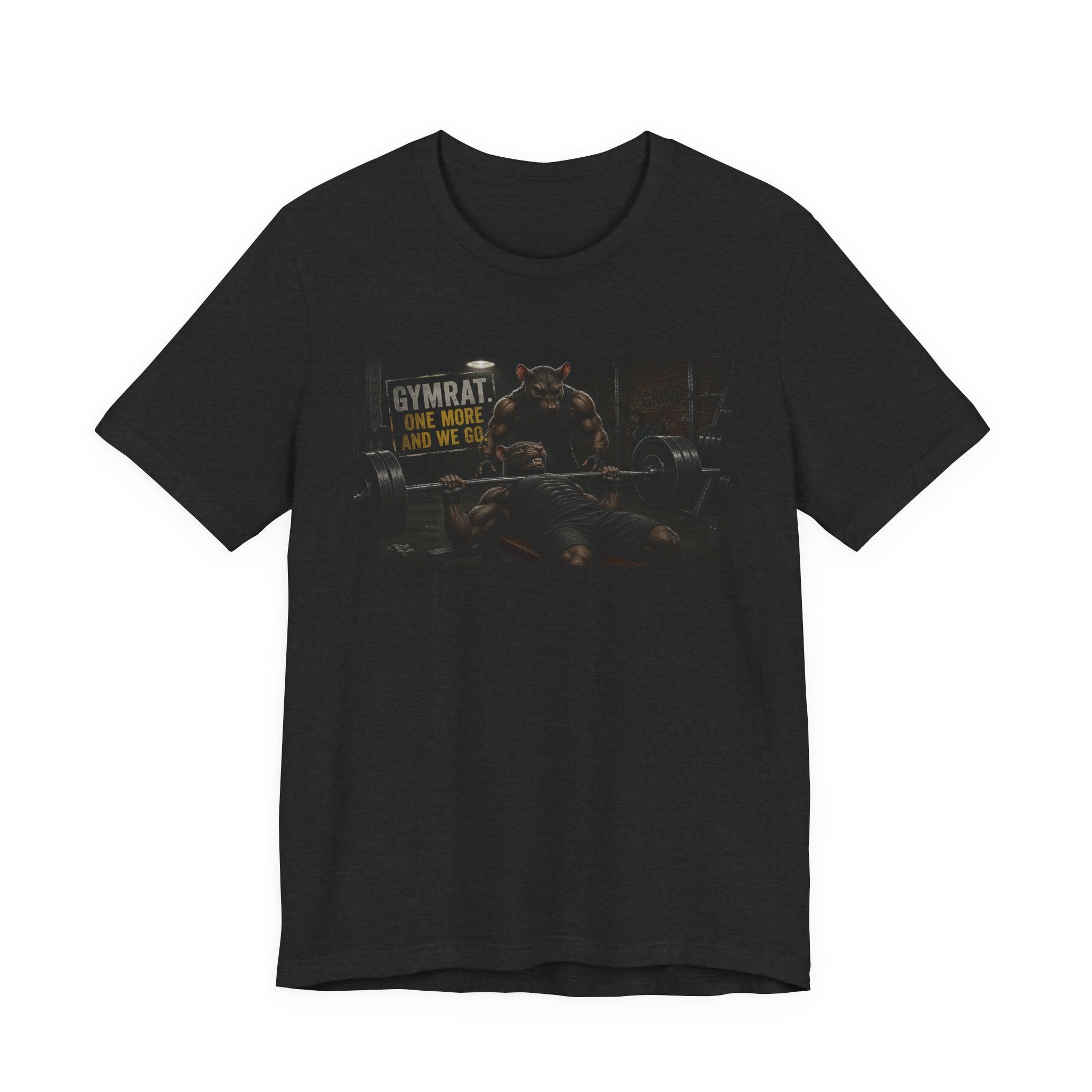 Hardcore Gym Rat T-Shirt, Funny Bench Press Shirt, One More Rep And We Go Tee, Bodybuilding Partner Gift, Muscular Rats Fitness Top