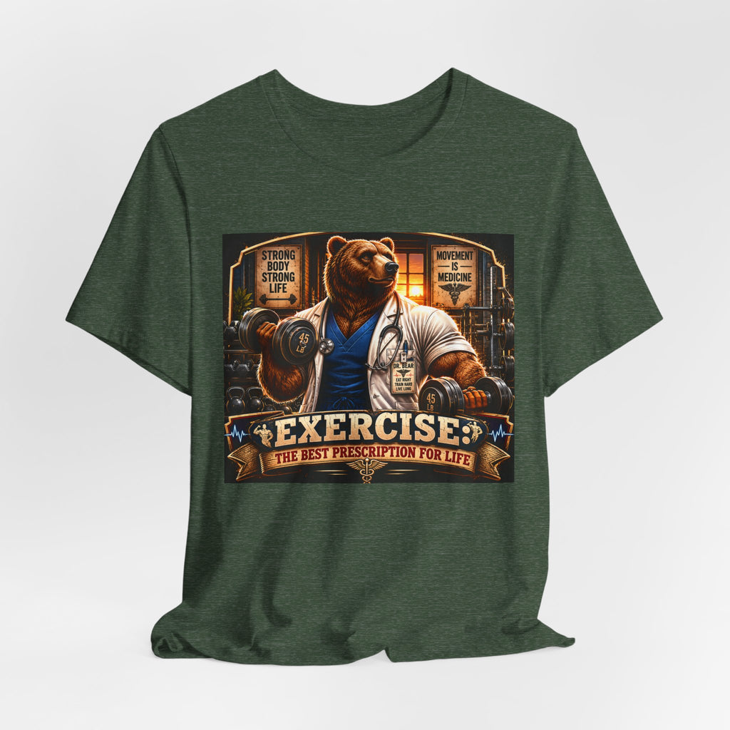 Muscular Bear Doctor Shirt, Funny Medical Gym Tee, Exercise Is Medicine T-Shirt, Doctor Nurse Bodybuilder Gift, Fitness Physician Top