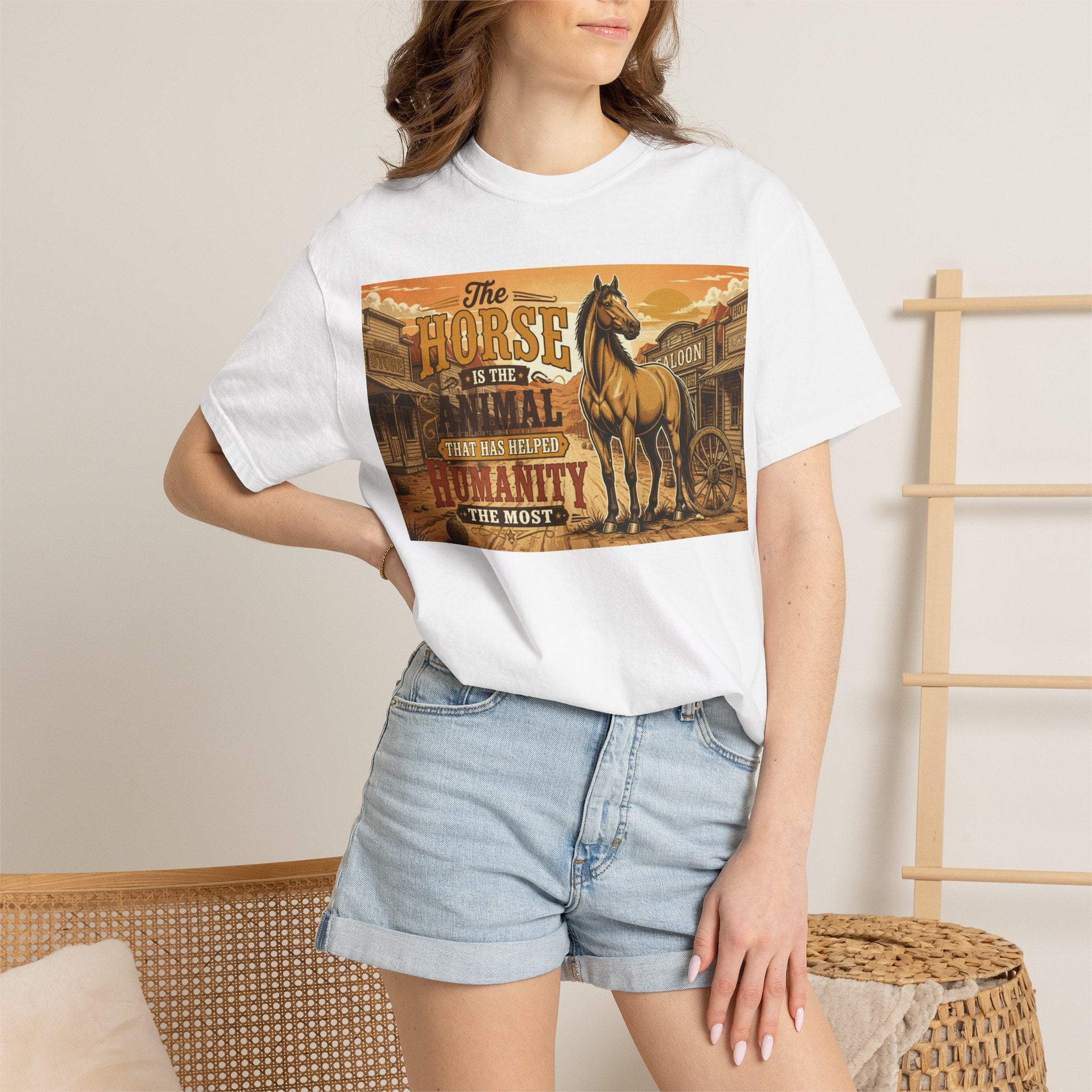 Vintage Horse Lover T-Shirt, Western Aesthetic Horse Shirt, Wild West Graphic Tee, Historic Animal Lover Gift, Retro Country Style Shirt